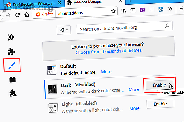 Activer le thème Dark dans Firefox