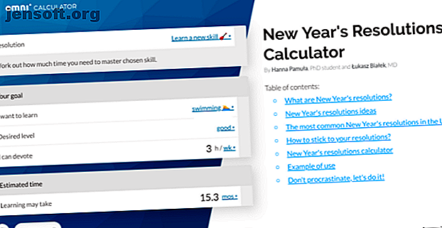 Découvrez si vos objectifs sont réalistes avec le calculateur de résolutions du nouvel an d'omnicalculator