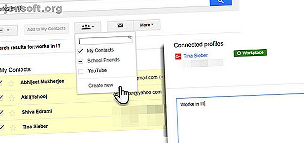 Utilisez la recherche pour créer rapidement un groupe Gmail.