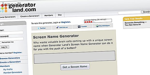 Trouver des noms d'utilisateur uniques avec Generator Land