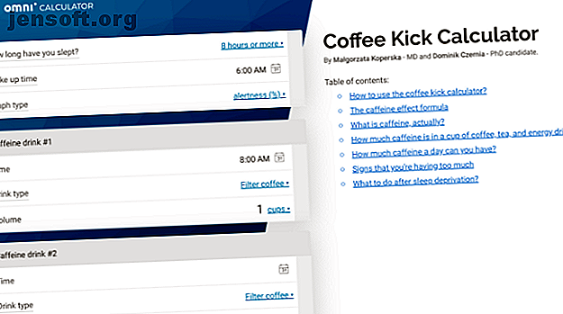 Coffee Kick d'Omnicalculator vous indique quand vous serez le plus alerte en fonction de votre consommation de café et de votre horaire de sommeil
