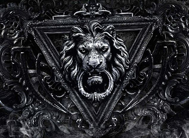 Lion gothique sombre papier peint