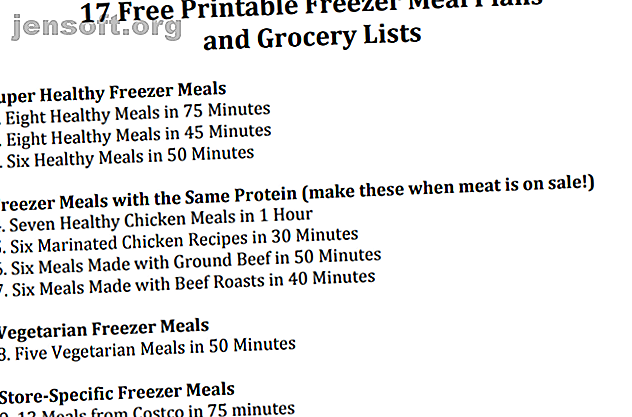 Family Freezer a 17 plans de repas imprimables gratuits que vous pouvez congeler à l'avance