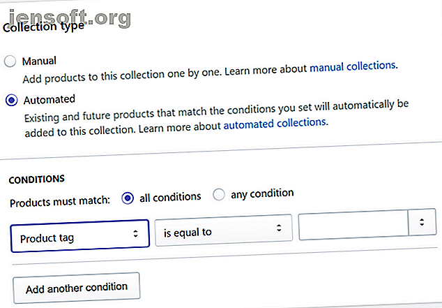 Shopify Collections Types et conditions