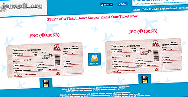 créer un faux billet d'avion avec ticket-o-matic