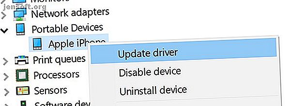 Mise à jour automatique du pilote USB Apple Mobile Device sous Windows