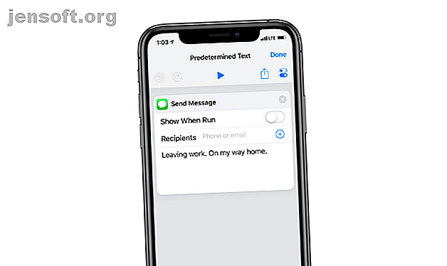 iOS 12 raccourcis texte prédéterminé