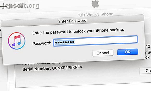 Invite à entrer le mot de passe de sauvegarde iPhone