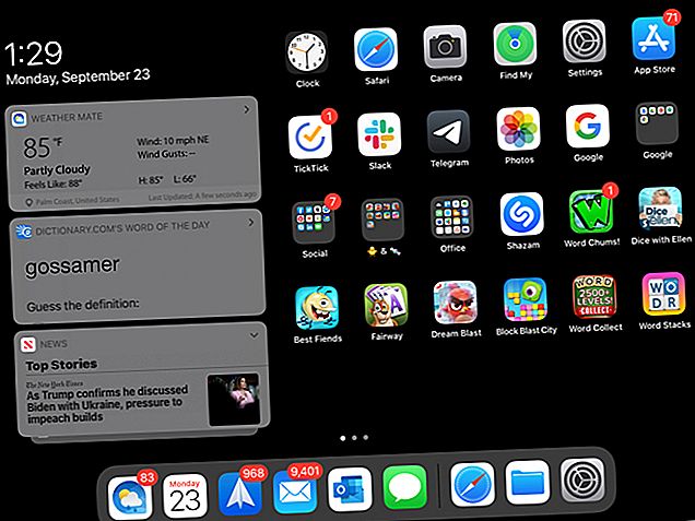 Today View sur l'écran d'accueil iPadOS