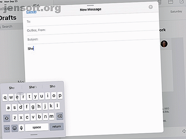 iPadOS QuickPath sur clavier flottant