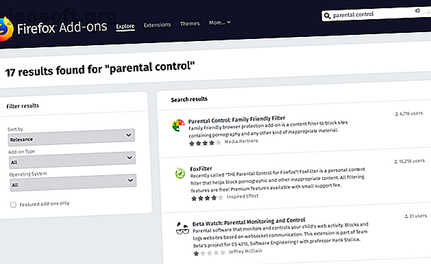 Extensions de contrôle parental disponibles pour le navigateur Web Firefox