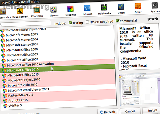 Installer Microsoft Office avec PlayOnLinux