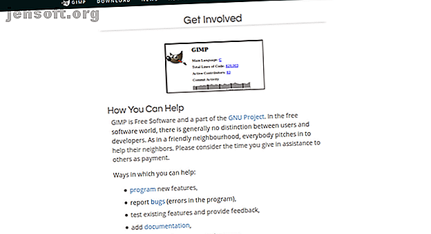 Le site Web de GIMP énumère les moyens de s'impliquer