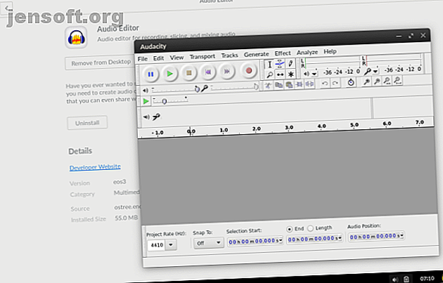 L'éditeur audio VLC est ouvert sur le bureau Endless OS