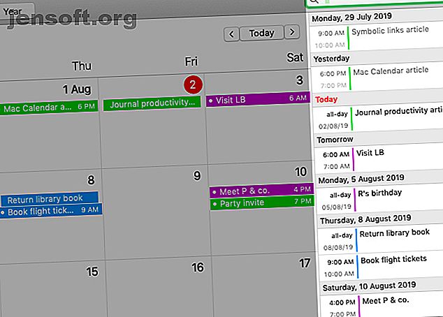 Afficher les événements sous forme de liste dans Calendrier sur Mac