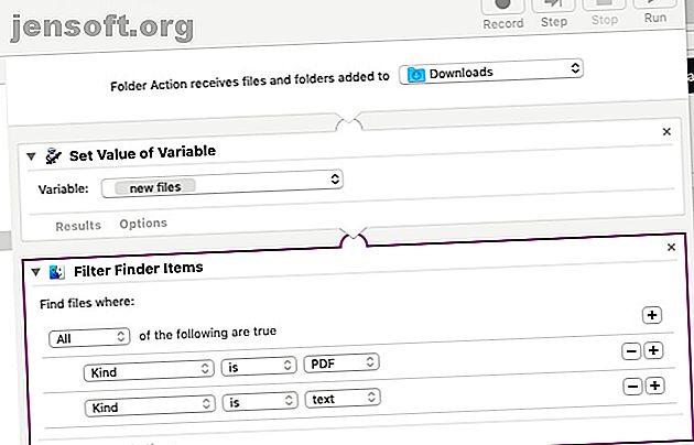 Action Ajouter des éléments de recherche de filtres au flux de travail dans Automator sur Mac