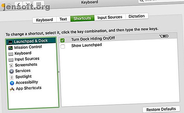 Afficher le raccourci clavier Launchpad Mac