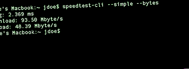 speedtest-cli installé via homebrew