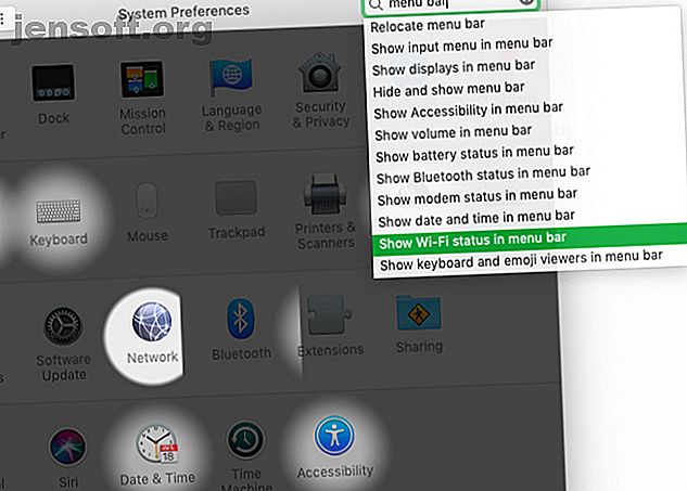 paramètre macOS pour afficher l'icône d'état Wi-Fi dans la barre de menus