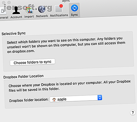Synchronisation sélective Mac Dropbox