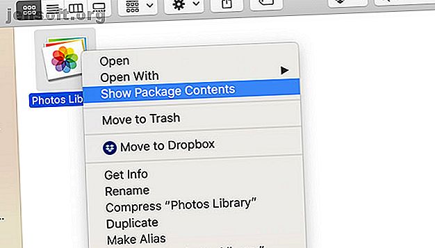 Affichage du contenu de la bibliothèque de photos macOS