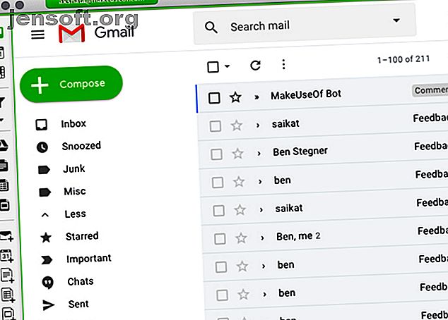 Kiwi pour l'interface de boîte de réception par défaut de Gmail sur Mac