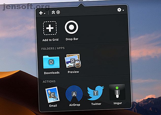 Aperçu du panneau de la barre de menus Dropzone sur macOS