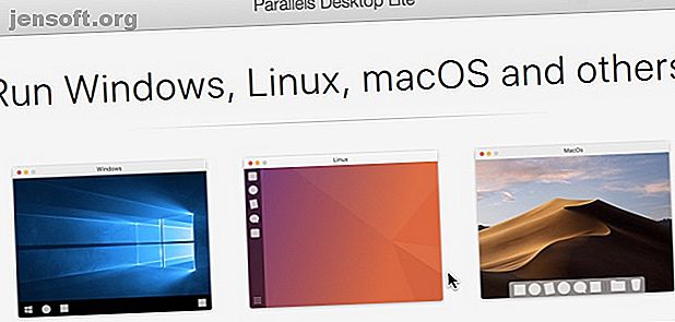 Écran de démarrage dans Parallels Desktop Lite sous macOS