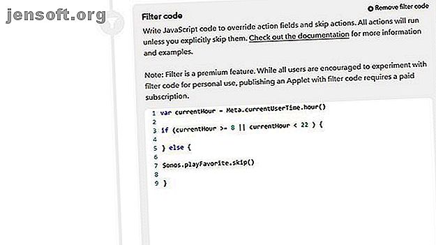 Comment utiliser les applets IFTTT avec filtres avancés - code de filtre