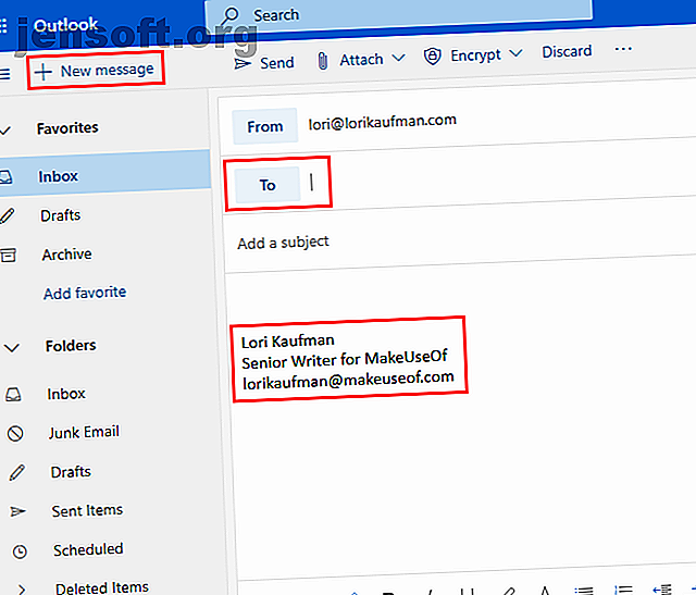 Signature insérée automatiquement dans un nouveau courrier électronique dans Outlook dans Office 365