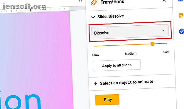 Créer des transitions dans Google Slides Dissolve Transition
