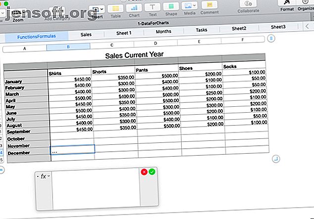 Brug regneark på din macOS?  Lær hvordan du bruger formler og funktioner i Numre for at gøre dine data lettere at arbejde med.