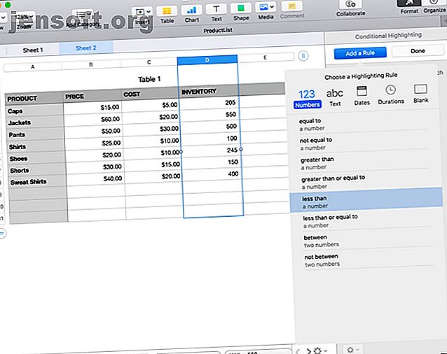 La mise en forme conditionnelle fait ressortir vos feuilles de calcul.  Voici comment utiliser la mise en forme conditionnelle dans Numbers sur Mac.