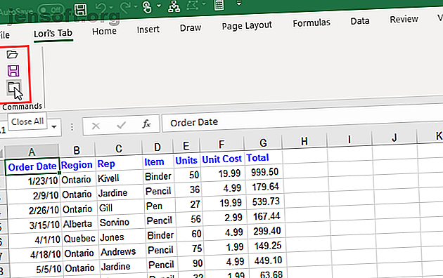 Étiquettes masquées sur les commandes d'un groupe du ruban Excel