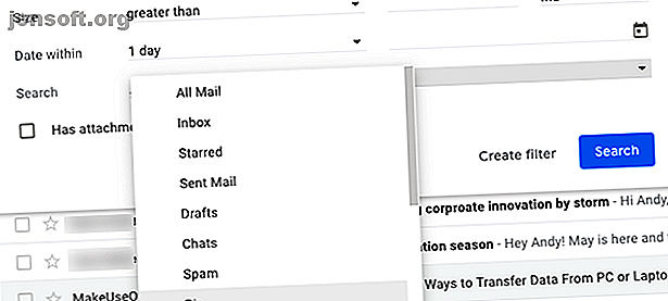 Rechercher spam ou corbeille gmail