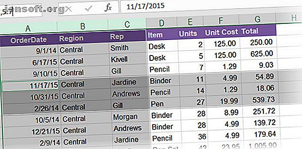 Utilisez la zone de nom d'Excel pour sélectionner plusieurs lignes et colonnes