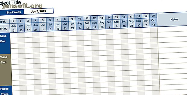 Modèle Excel de calendrier de projet