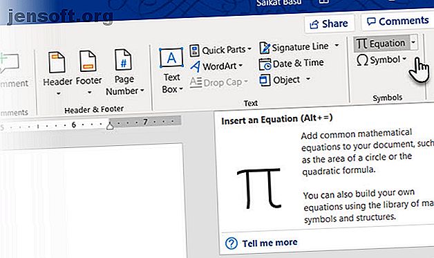 Insérer une nouvelle équation dans Microsoft Word