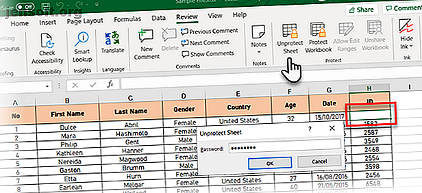 Cliquez sur Déprotéger la feuille dans Excel