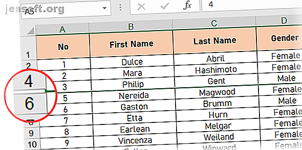 Lignes cachées dans le marqueur Excel