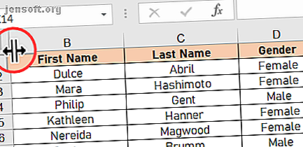 Afficher la première colonne dans Excel