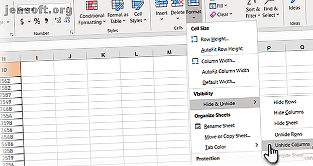 Afficher les colonnes du ruban dans Excel