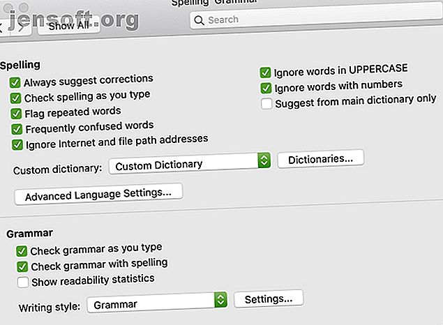 Orthographe Grammar Settings Mac