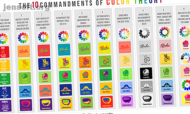 Infographie des 10 commandements de la théorie des couleurs