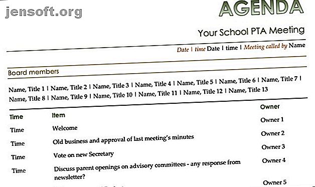 Ordre du jour des réunions des comités ou des APT