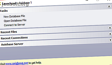 Ceci est une capture d'écran de l'application de base de données axisbase