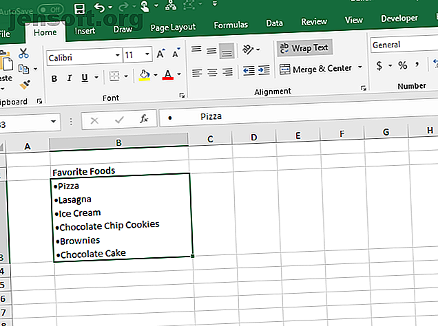 Liste à puces copiée à partir de Word dans une seule cellule dans Excel
