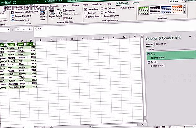 Tableau Excel terminé à partir du téléchargement de Power Query