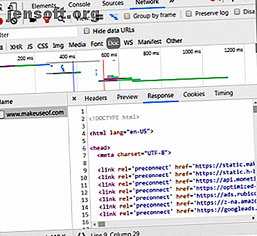 Inspectez le HTML de réponse aux demandes Web à l'aide de Google Chrome