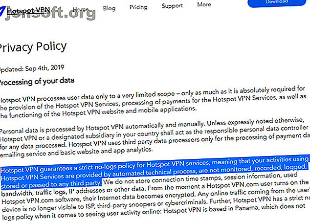 Hotspot VPN Privacy mis à jour